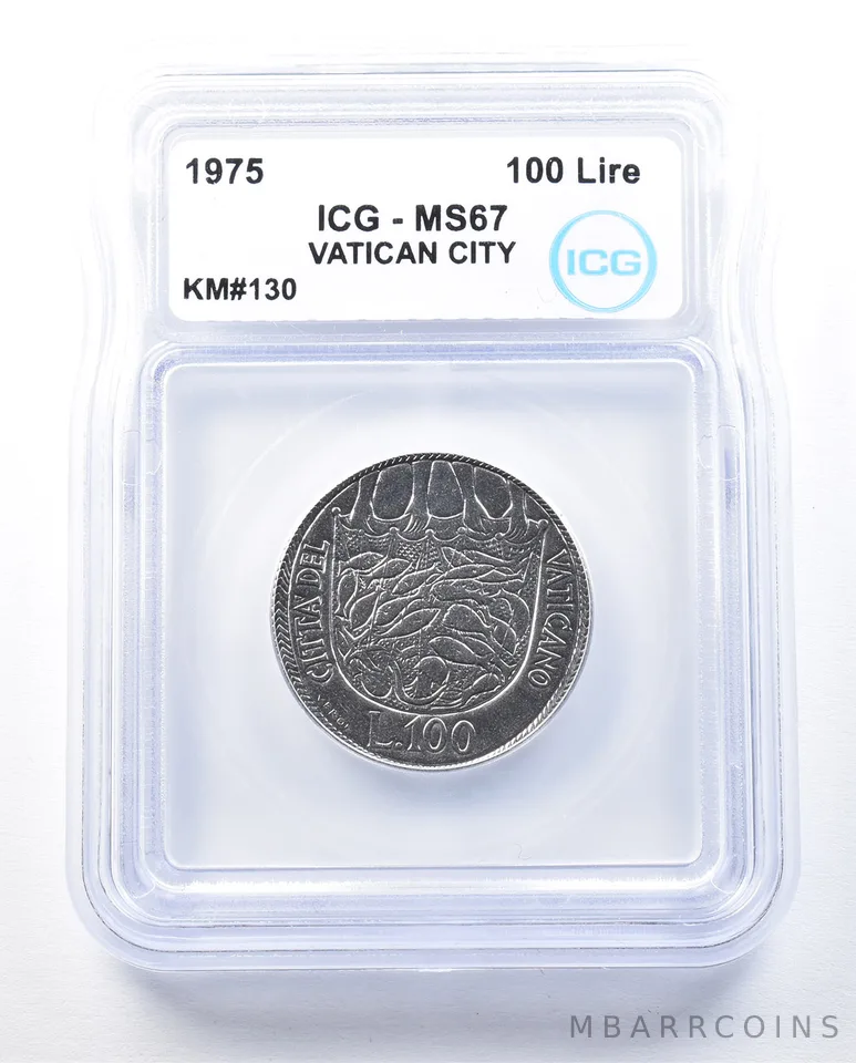 1975 Vatican City 100 Lire KM#130 MS67 ICG *8951