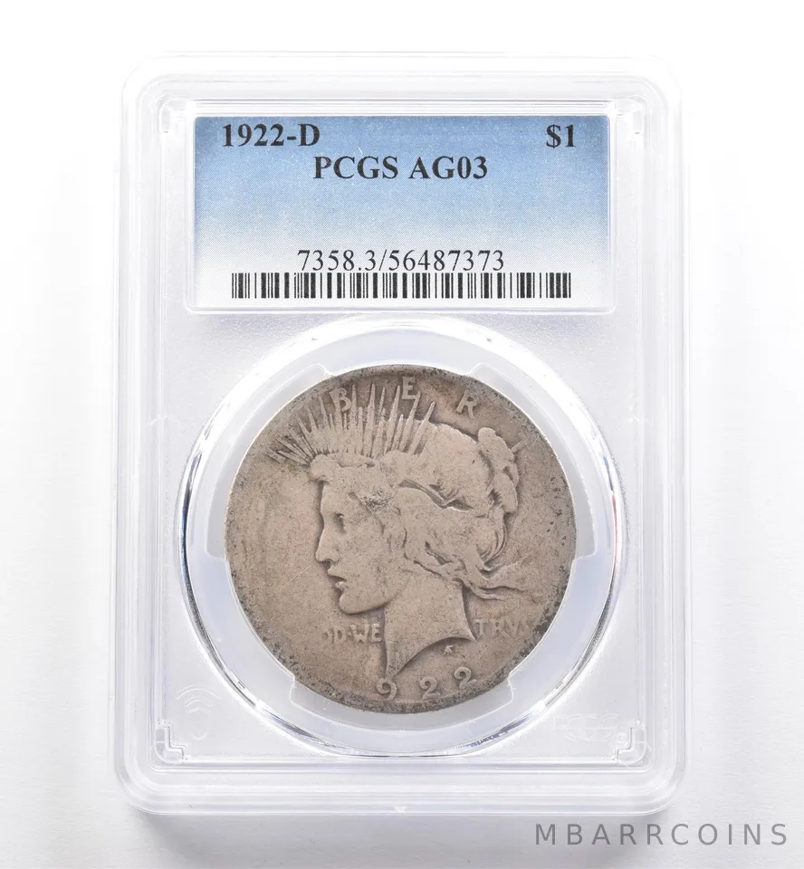 1922-D Peace Silver Dollar AG03 PCGS Lowball