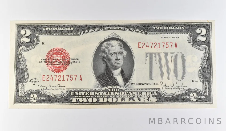 1928 G $2 Legal Tender Red Seal *9723