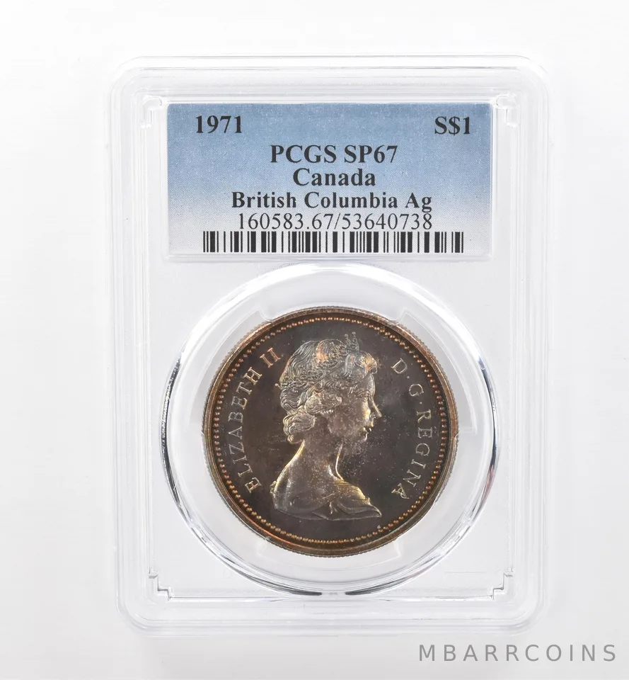 1971 Canada 1 Dollar Silver British Columbia SP67 PCGS Beautiful Tone *1915