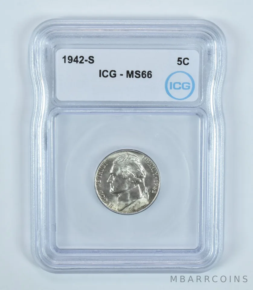 1942-S Jefferson Nickel MS66 ICG (WTN Wartime)