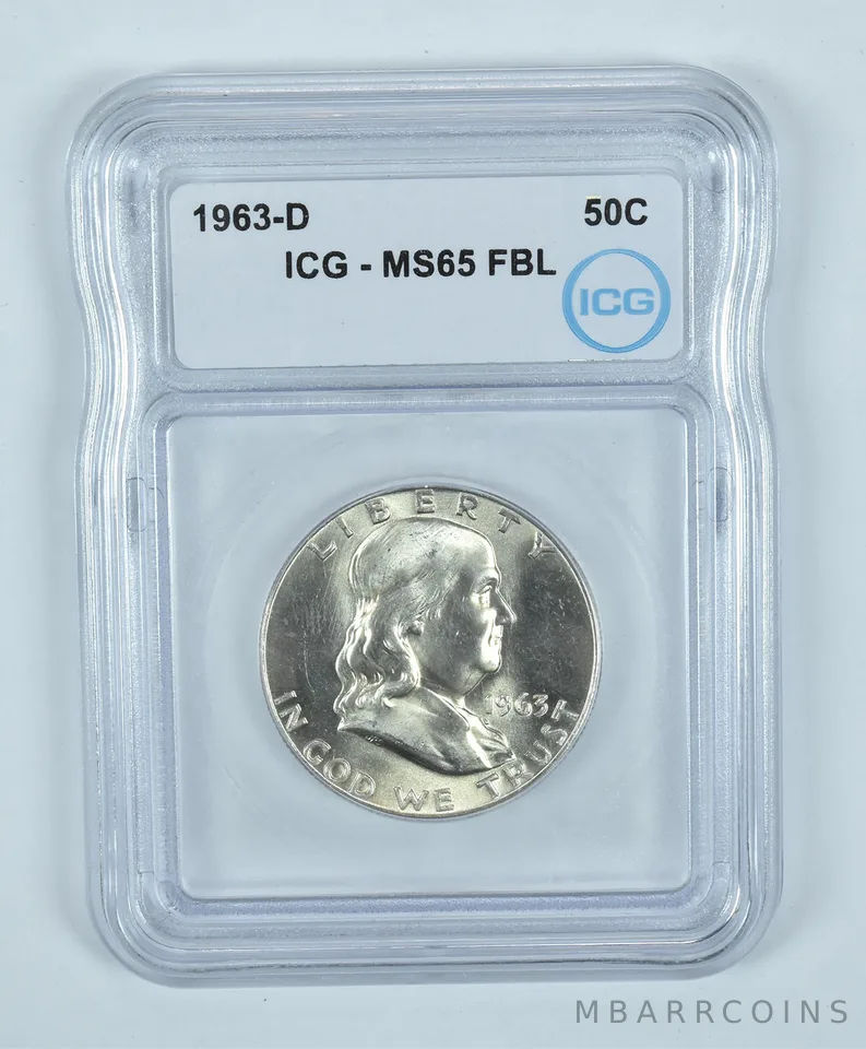 1963-D Franklin Half Dollar MS65 FBL ICG