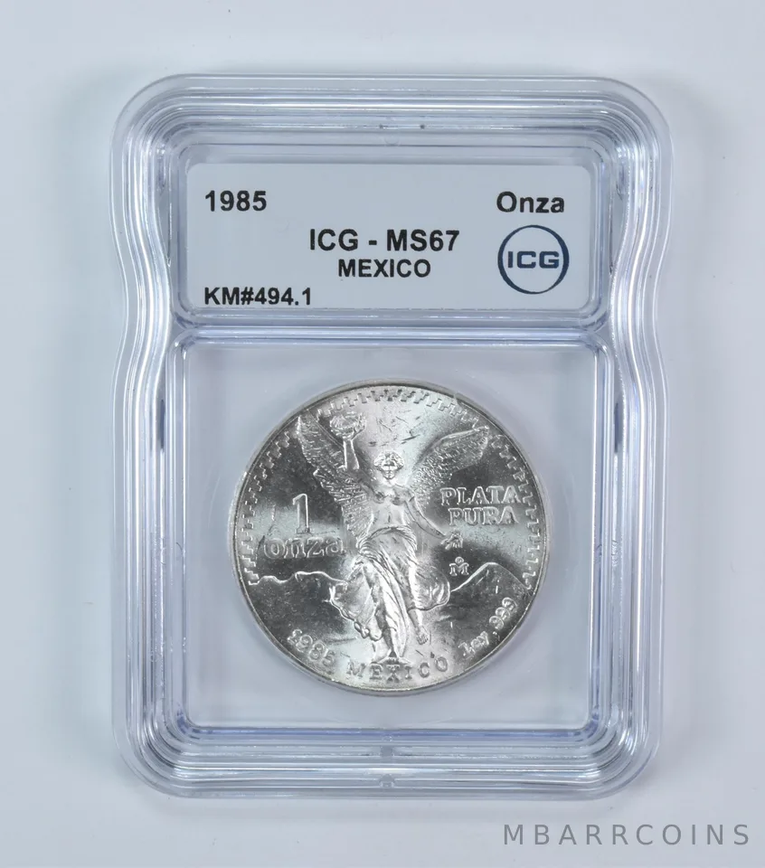 1985 Mo Mexico 1 Onza Silver Libertad MS67 ICG
