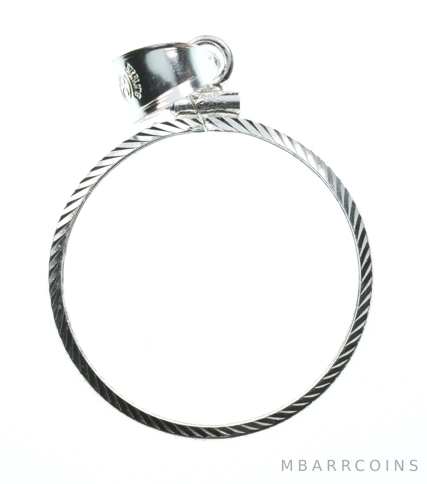 Sterling Silver 24.3 MM US Quarter Coin Bezel Pendant Frame Edge *2339