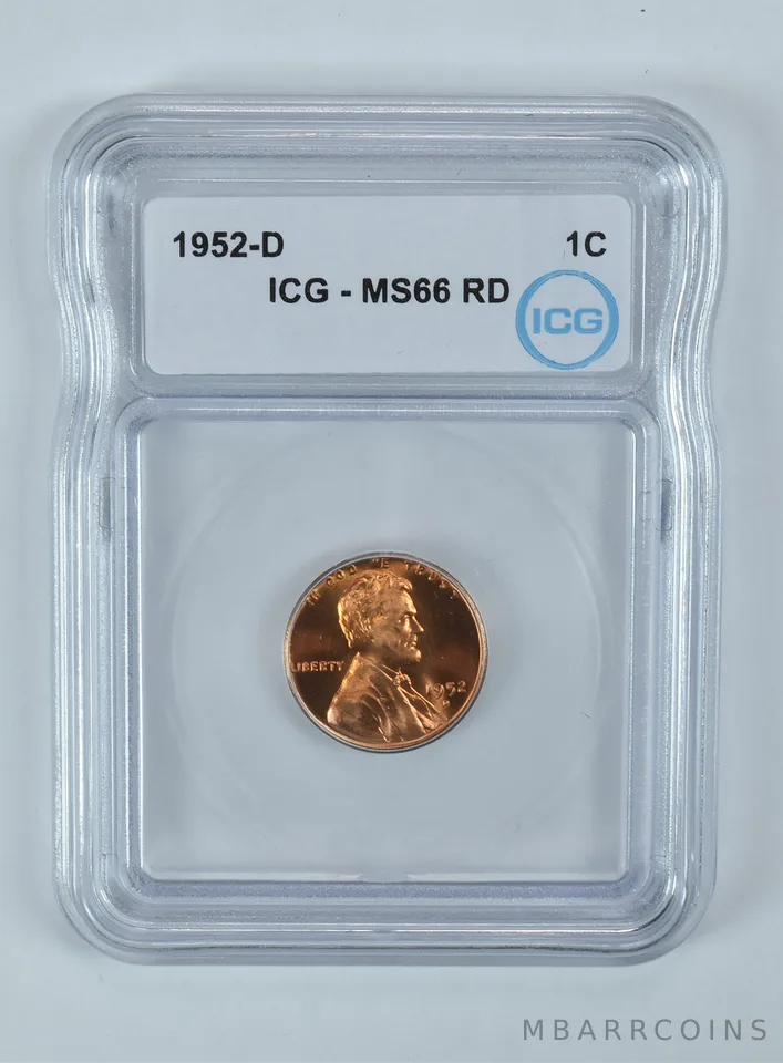 1952-D Lincoln Wheat Cent MS66 RD ICG