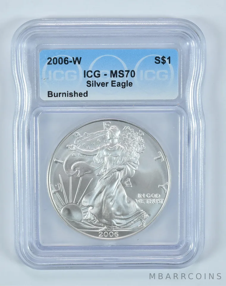 2006-W Burnished Silver Eagle MS70 ICG