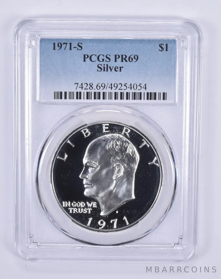 1971-S Eisenhower $1 Silver PR69 PCGS Blue Label