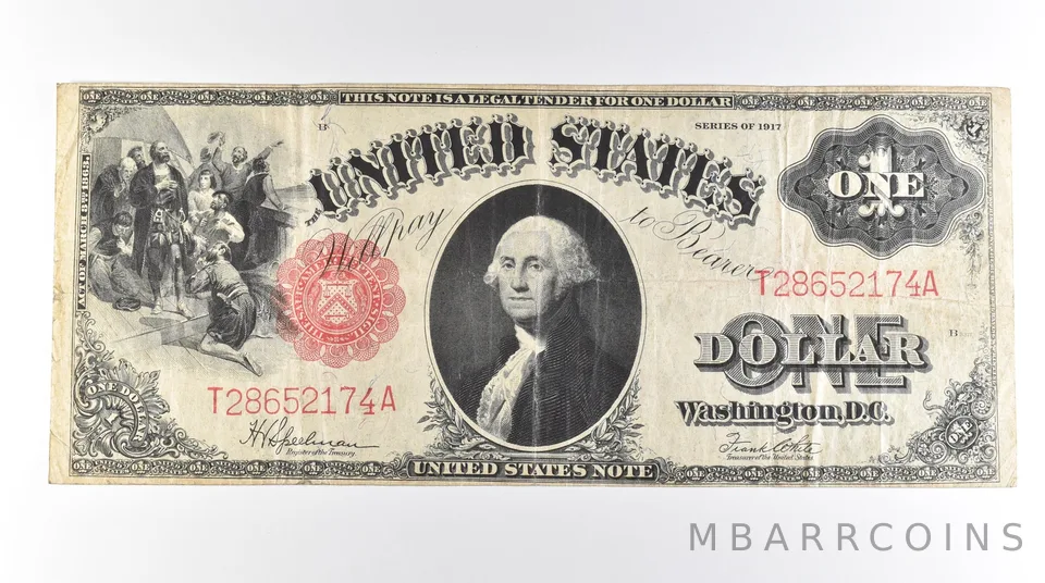 1917 $1 Legal Tender Large Note Red Seal FR#39 *0625