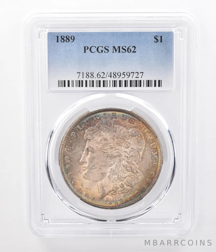 1889 Morgan Silver Dollar MS62 PCGS Beautifully Toned *7412