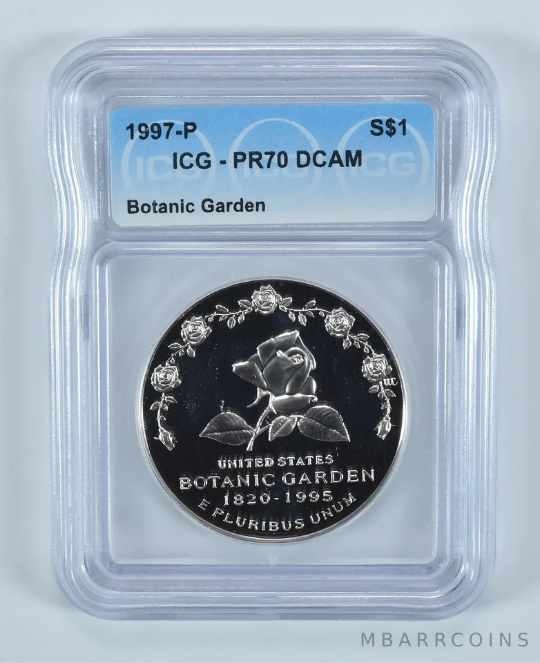 1997-P Botanic Garden Commemorative Silver Dollar PR70 DCAM ICG
