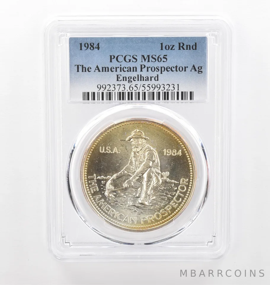 1984 Engelhard Prospector 1 Oz Silver MS65 PCGS Beautiful Tone *2167