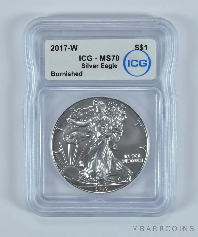 2017-W Burnished Silver Eagle MS70 ICG