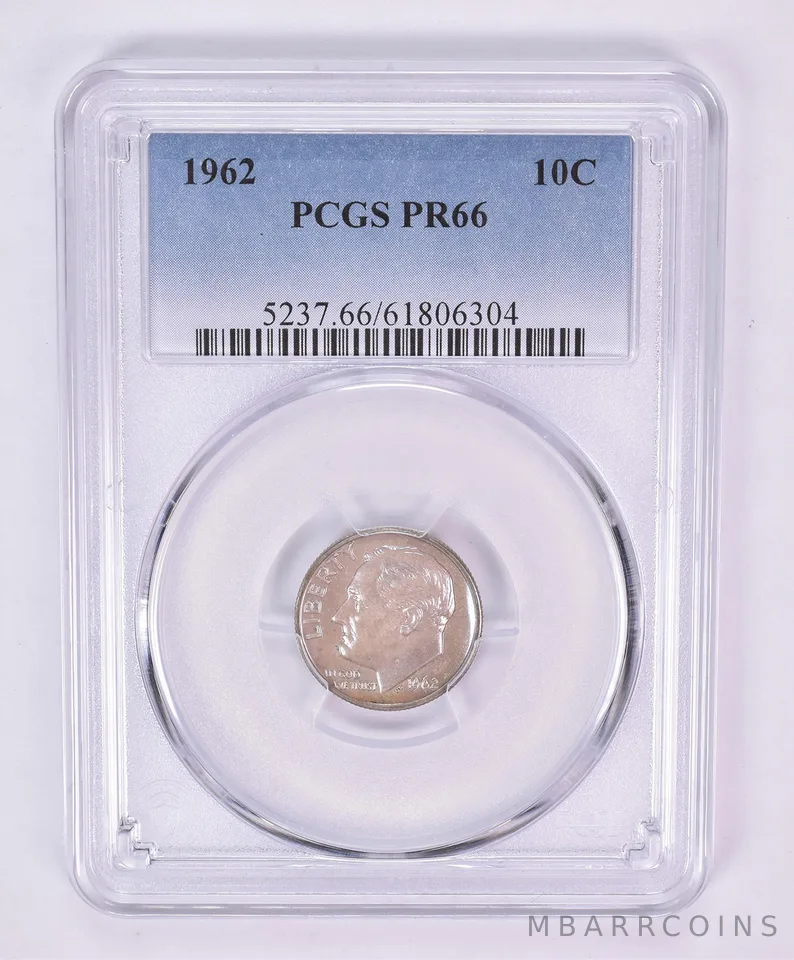 1962 Roosevelt Dime PR66 PCGS Beautiful Tone *1128
