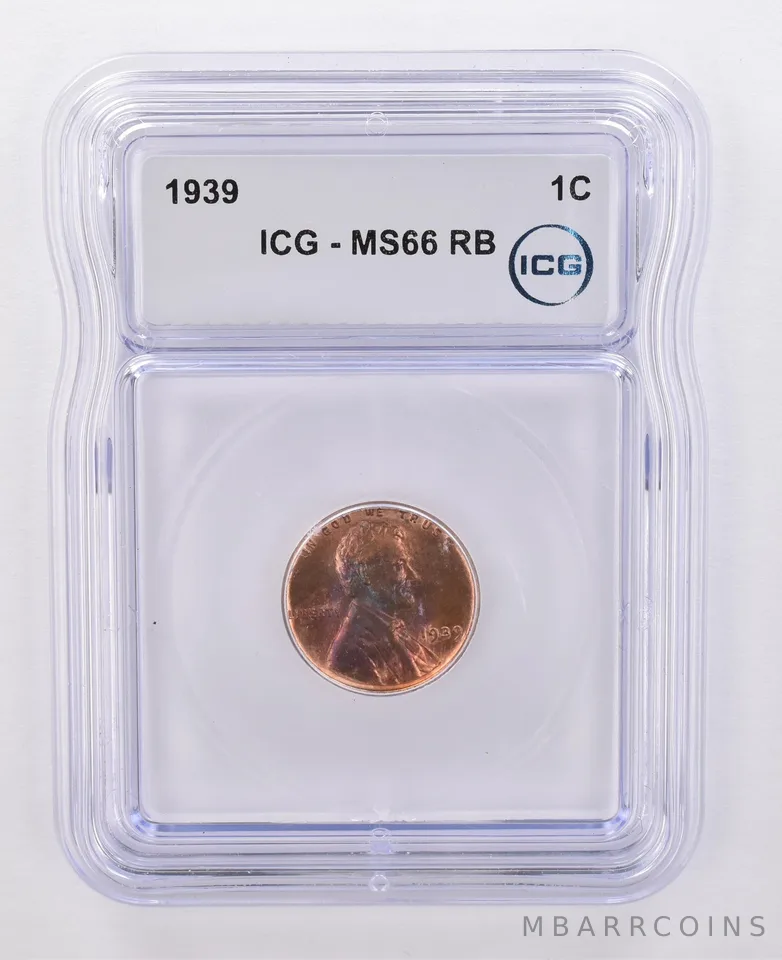 1939 Lincoln Wheat Cent MS66 RB ICG Beautiful Tone *0088