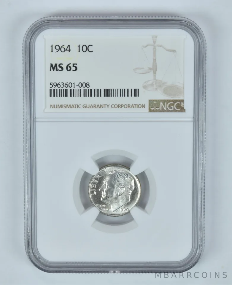 MS65 1964 Roosevelt Dime - Graded NGC Toned! *9042
