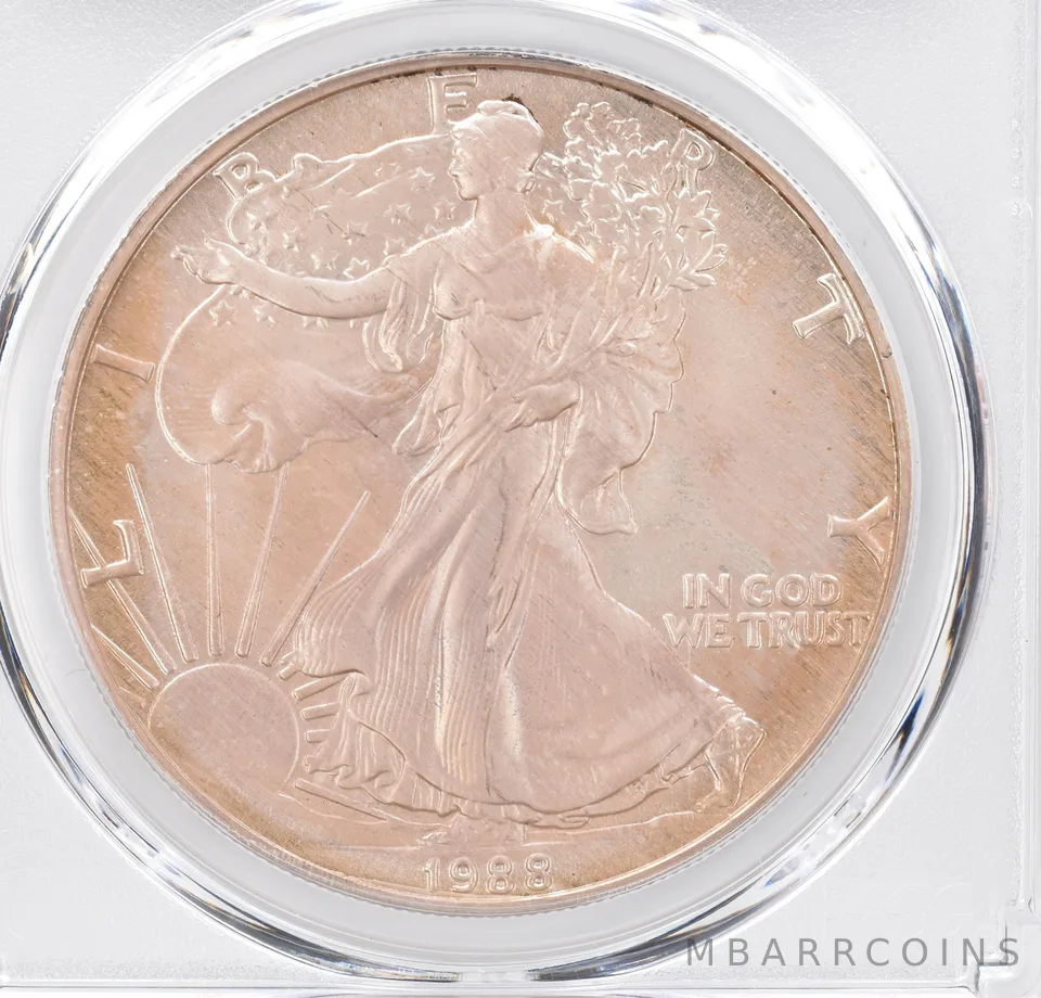 1988 American Silver Eagle MS68 PCGS Beautiful Tone *1230