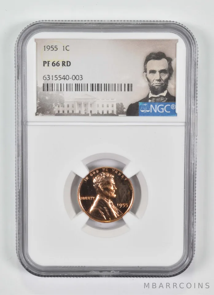 1955 Lincoln Cent PF66 RD NGC Special Lbl