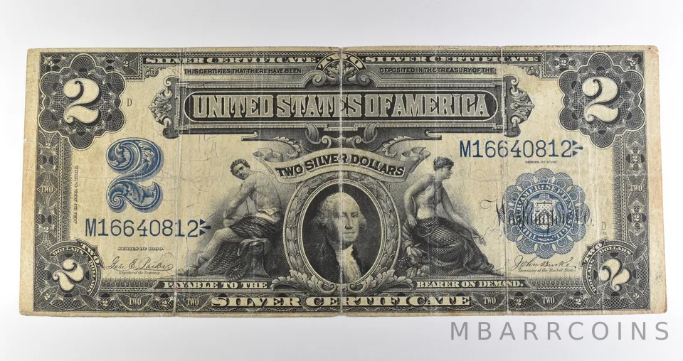 1899 $2 Silver Certificate Large Note Blue Seal *3600