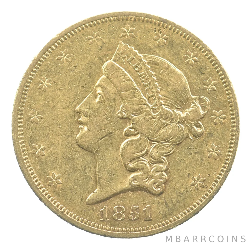1851 $20 Liberty Head Gold Double Eagle *3397