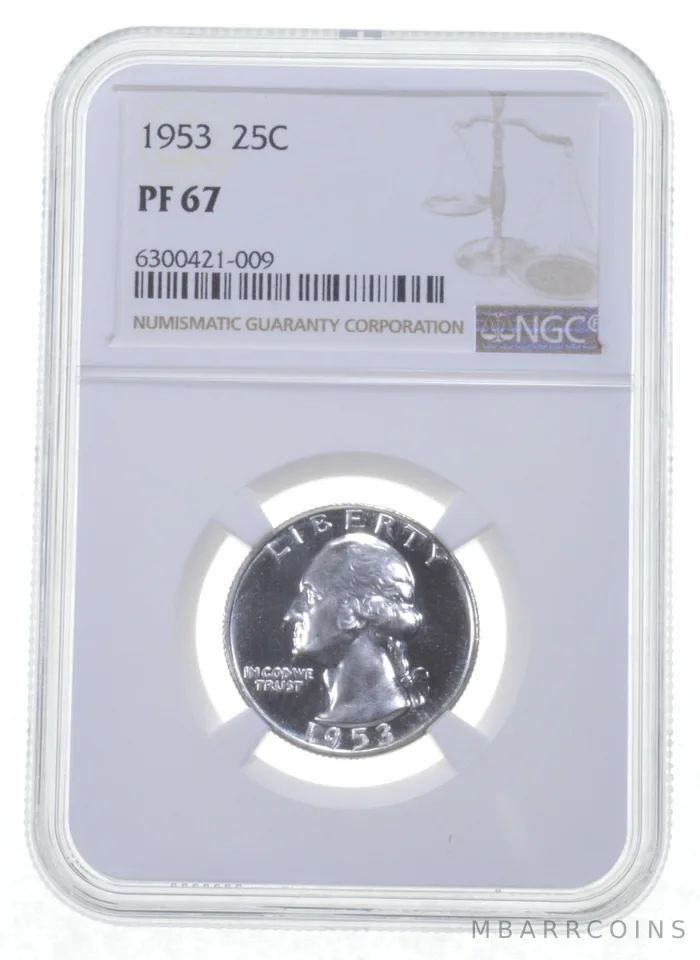 1953 Washington Quarter PF67 NGC PR Proof