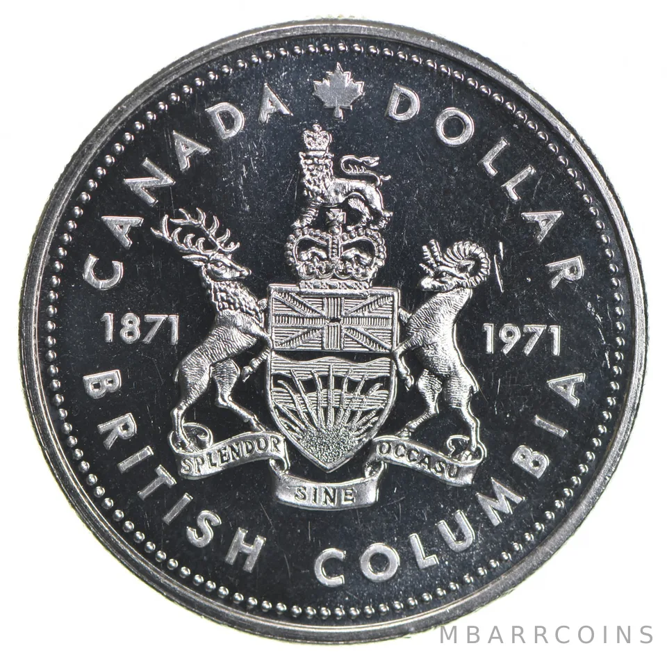 1971 Canada 50% Silver Canadian Silver Dollar - British Columbia
