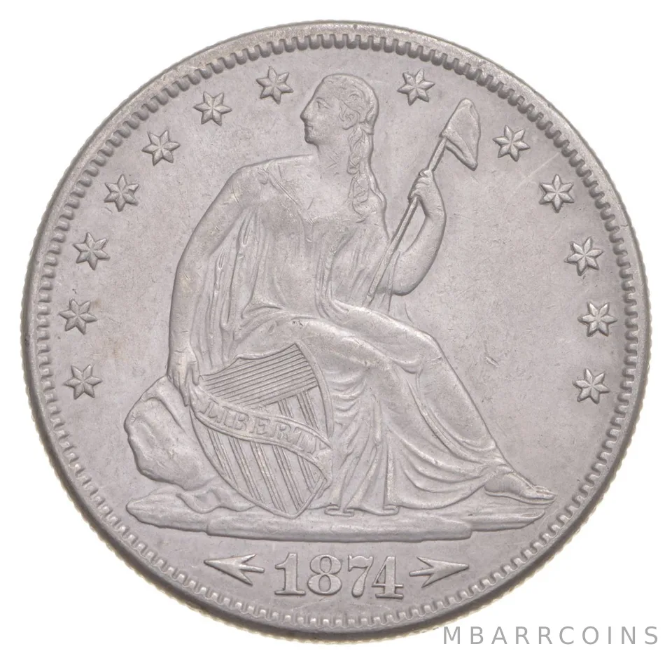 1874 Seated Liberty Half Dollar a2663