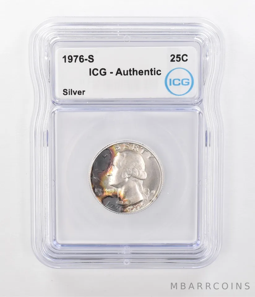 1976-S Washington Quarter Silver Authentic ICG Beautiful Tone *1282