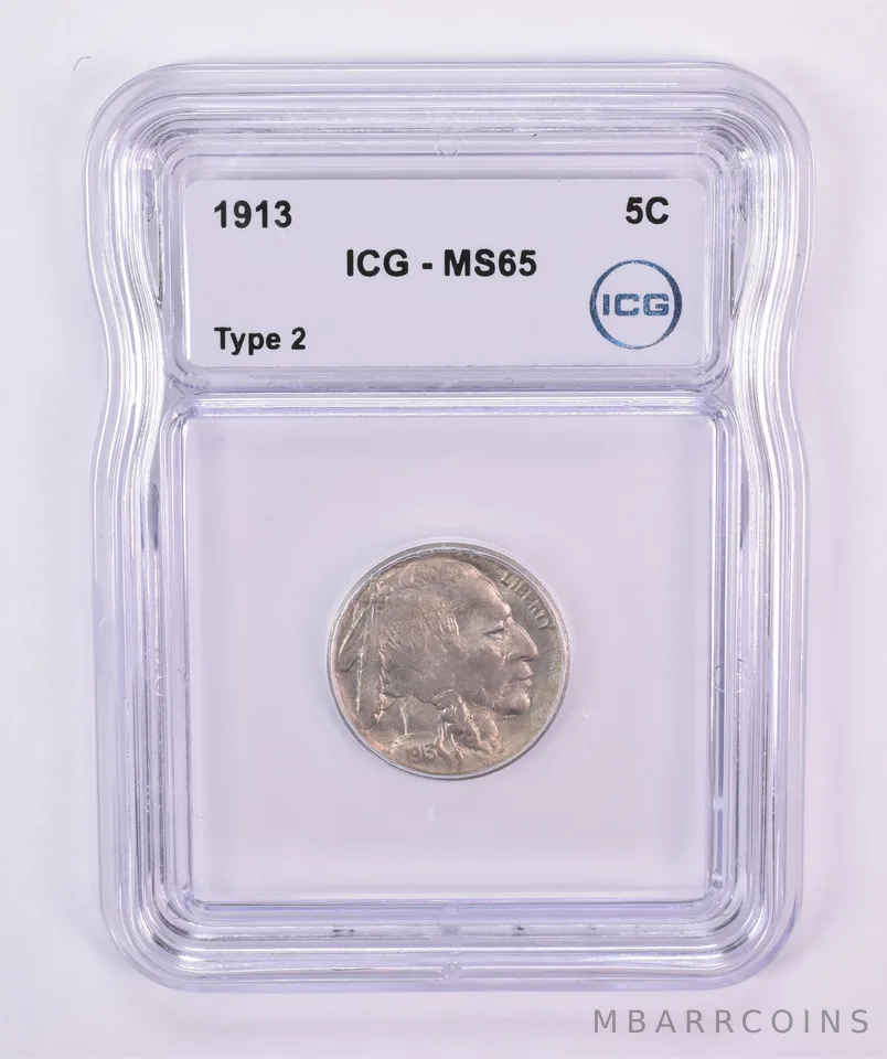 1913 Indian Head Buffalo Nickel Type 2 MS65 ICG