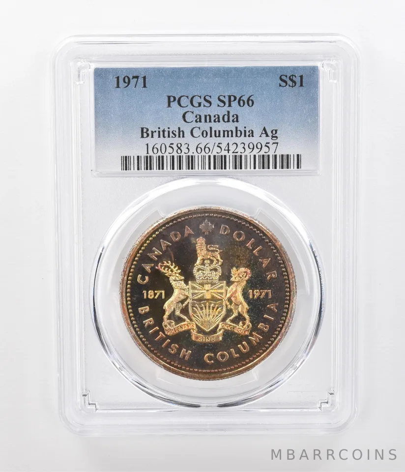 1971 Canada 1 Dollar Silver British Columbia SP66 PCGS Beautiful Tone *1220