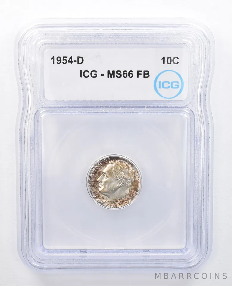 1954-D Roosevelt Dime MS66 FB ICG Beautiful Tone *7597