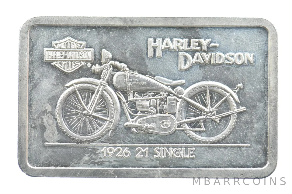 1.5 Oz Silver Bar Harley Davidson 1926 21 Single a5348