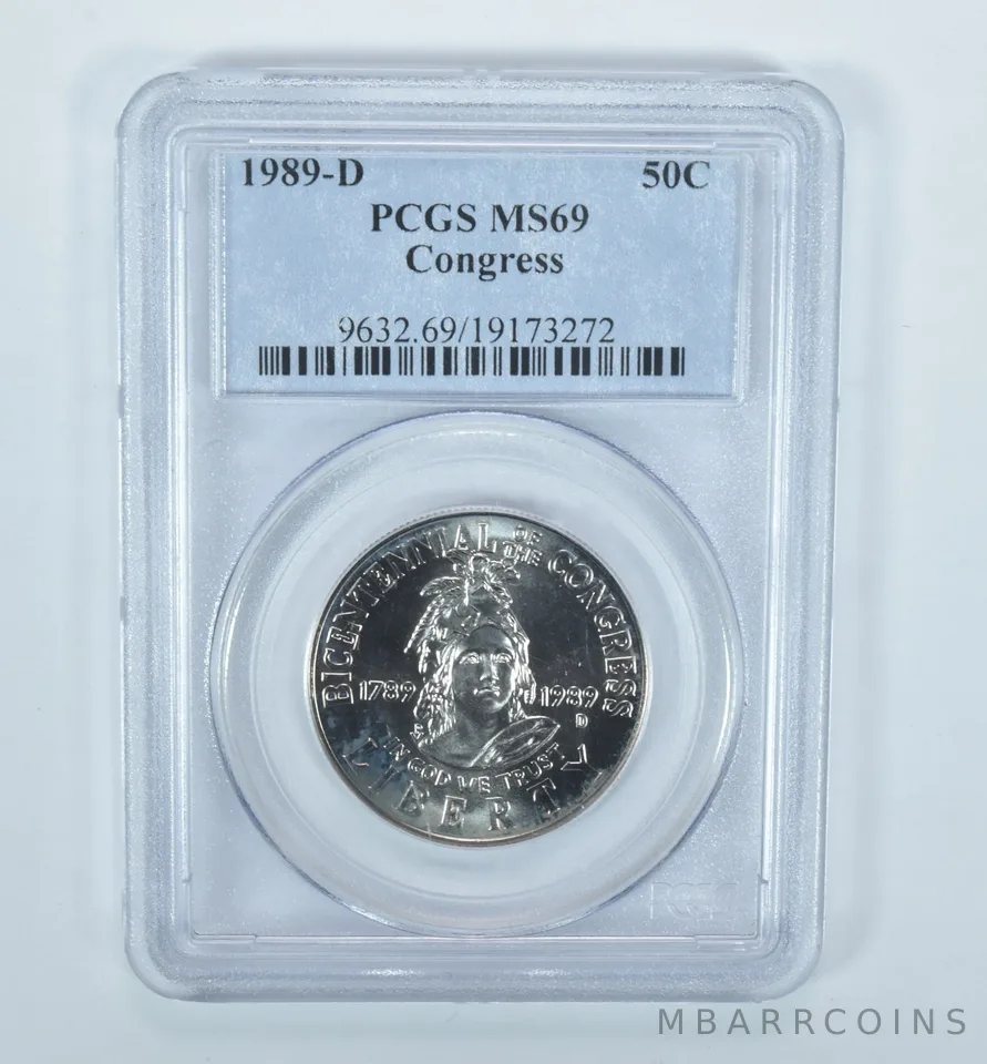 1989-D Congress Commemorative Half Dollar MS69 PCGS Blue Label
