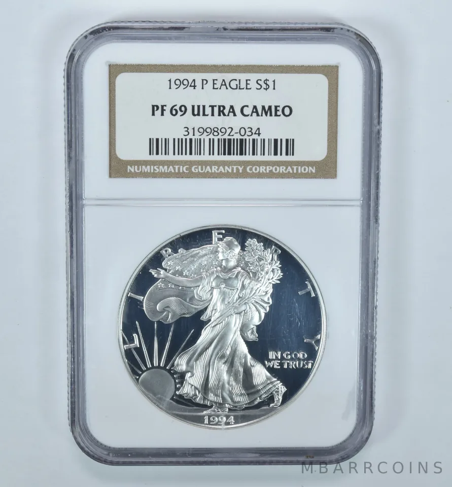 1994-P American Silver Eagle PF69 UCAM NGC Brown Label