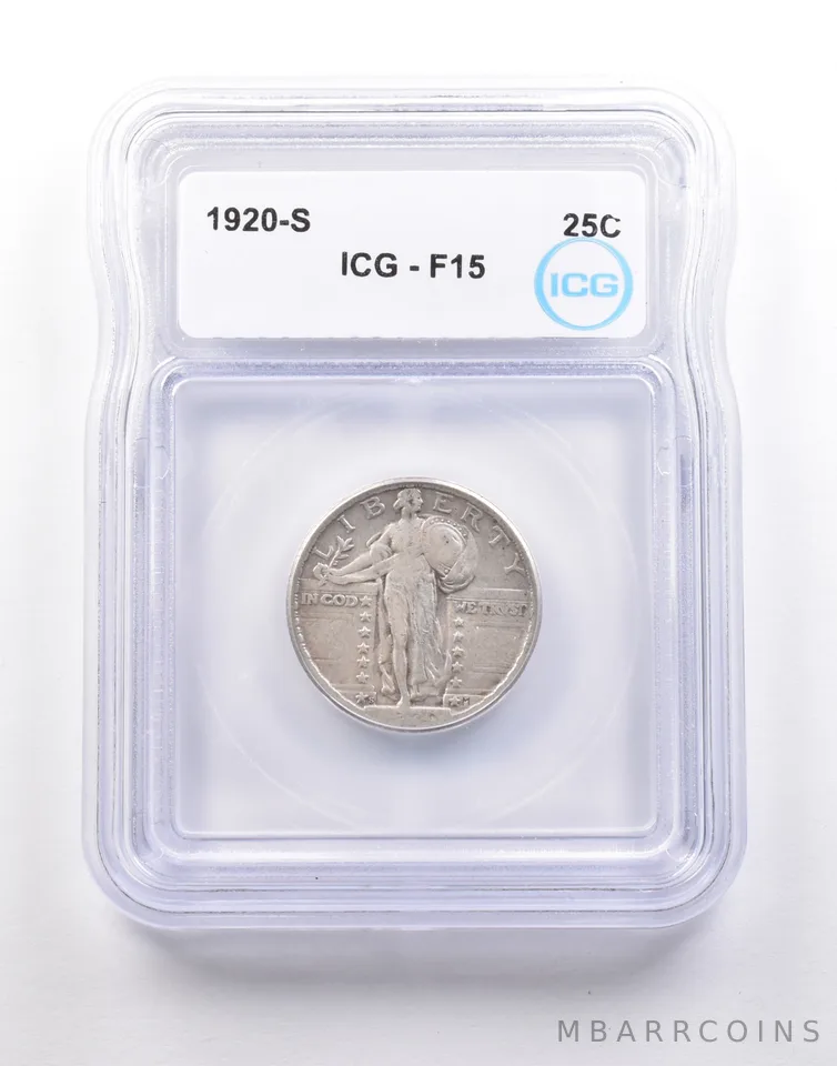 1920-S Standing Liberty Quarter F15 ICG *5072