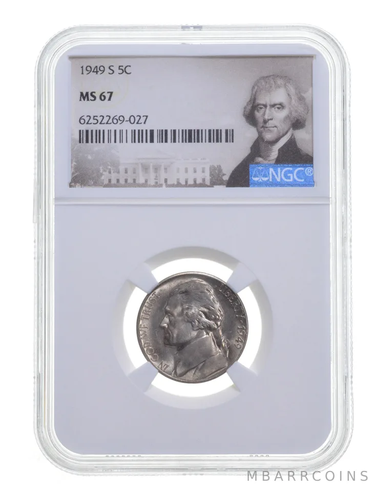 MS67 1949-S Jefferson Nickel - Graded NGC a3684