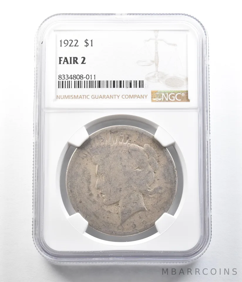 1922 Peace Silver Dollar Fair 2 NGC Lowball *9629