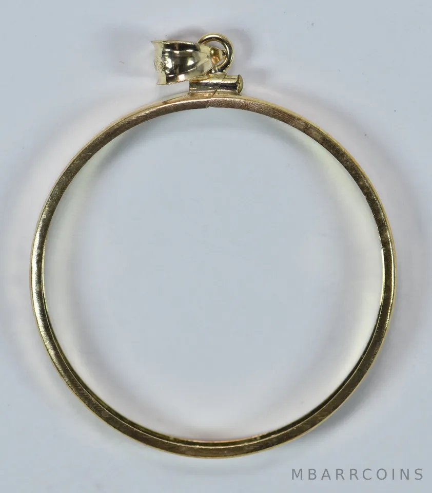14kt Gold Coin Bezel Morgan Peace Dollar 38mm 3.1g a9527