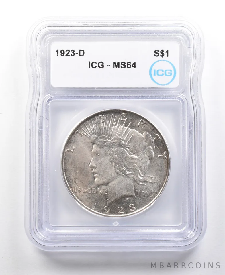 1923-D Peace Silver Dollar MS64 ICG *4440