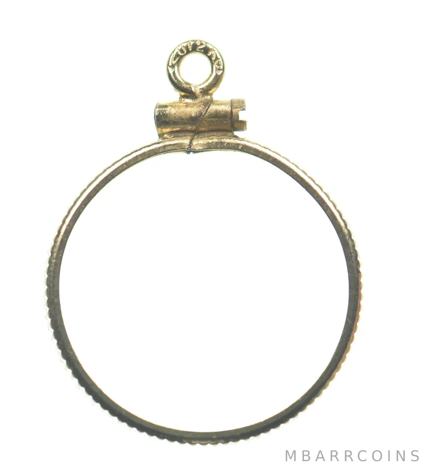 12k 0.6 Gram Gold Filled 15.5mm Coin Bezel Pendant Frame Edge *4927