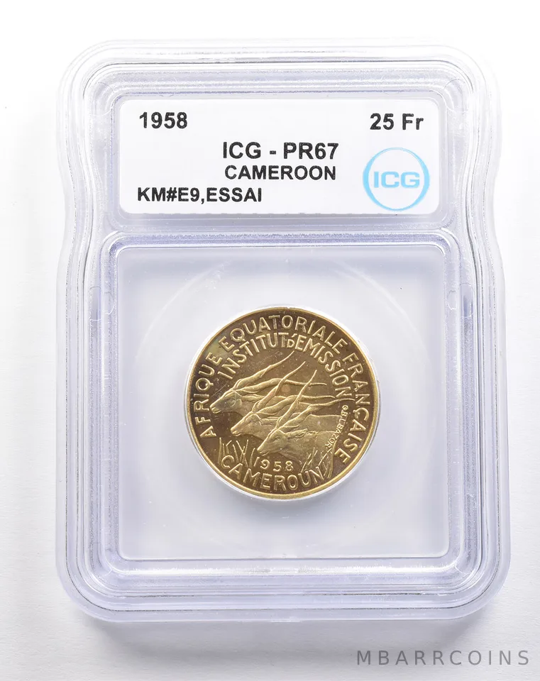 1958 Cameroon 25 Francs KM#E9 Essai PR67 ICG *5524