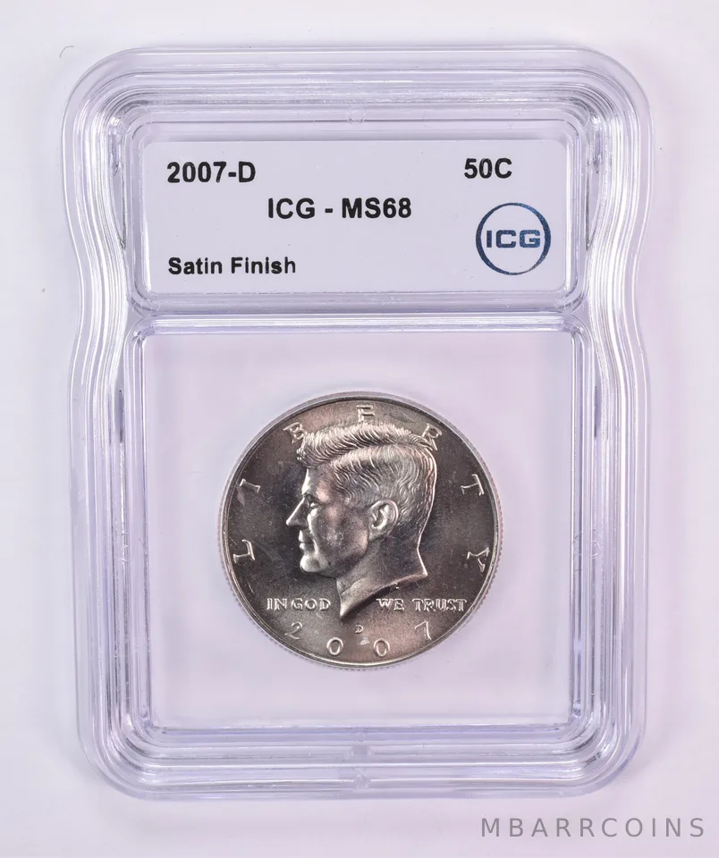 2007-D Kennedy Half Dollar Satin Finish MS68 ICG