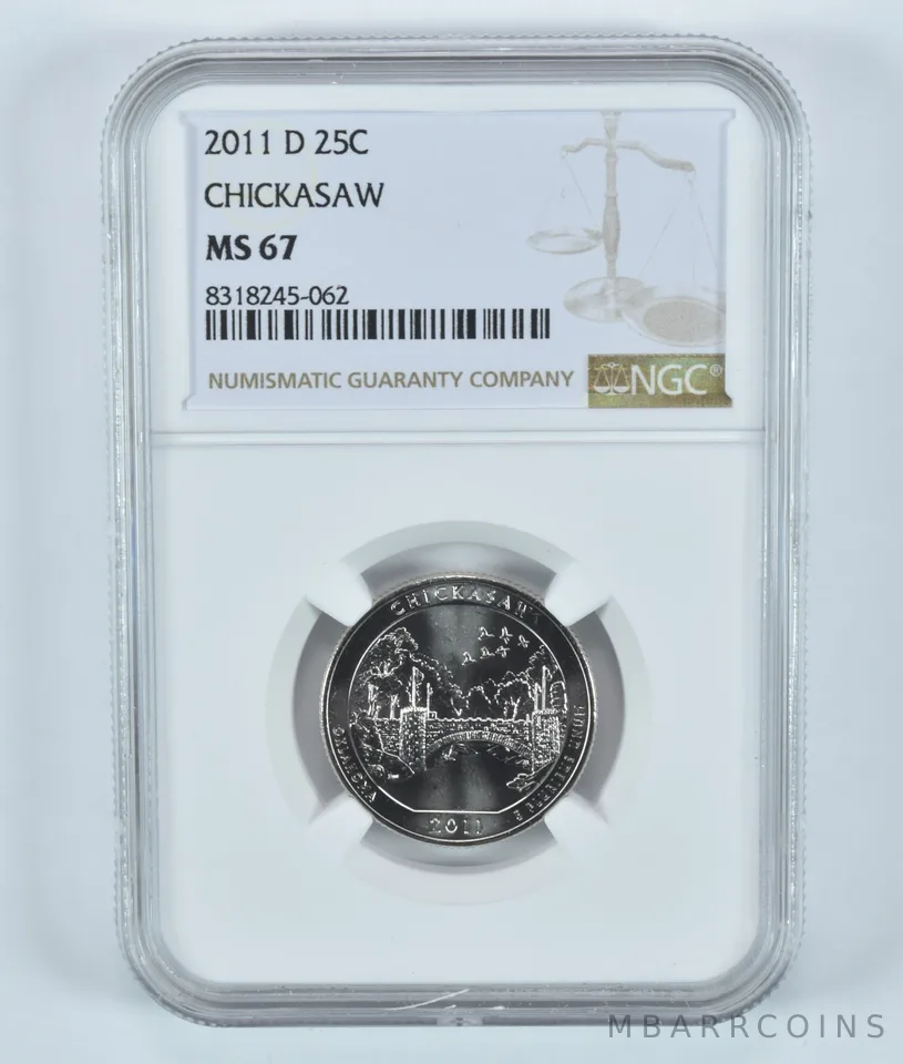 2011-D Washington Quarter Chickasaw America The Beautiful MS67 NGC