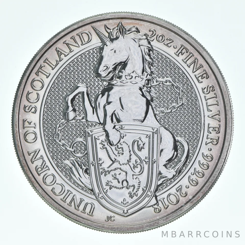 2018 Great Britain 5 Pound Silver Queen's Beasts Unicorn Of Scotland 2 Oz