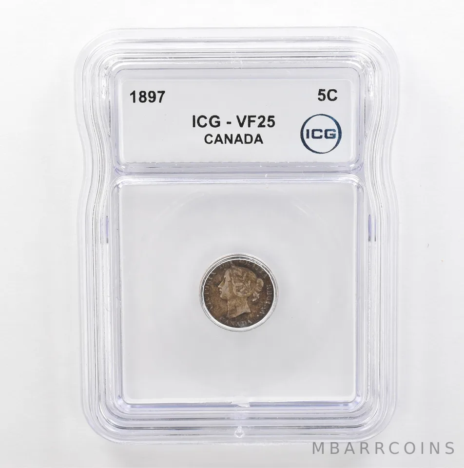 1897 Canada 5 Cents VF25 ICG Beautiful Tone *5348
