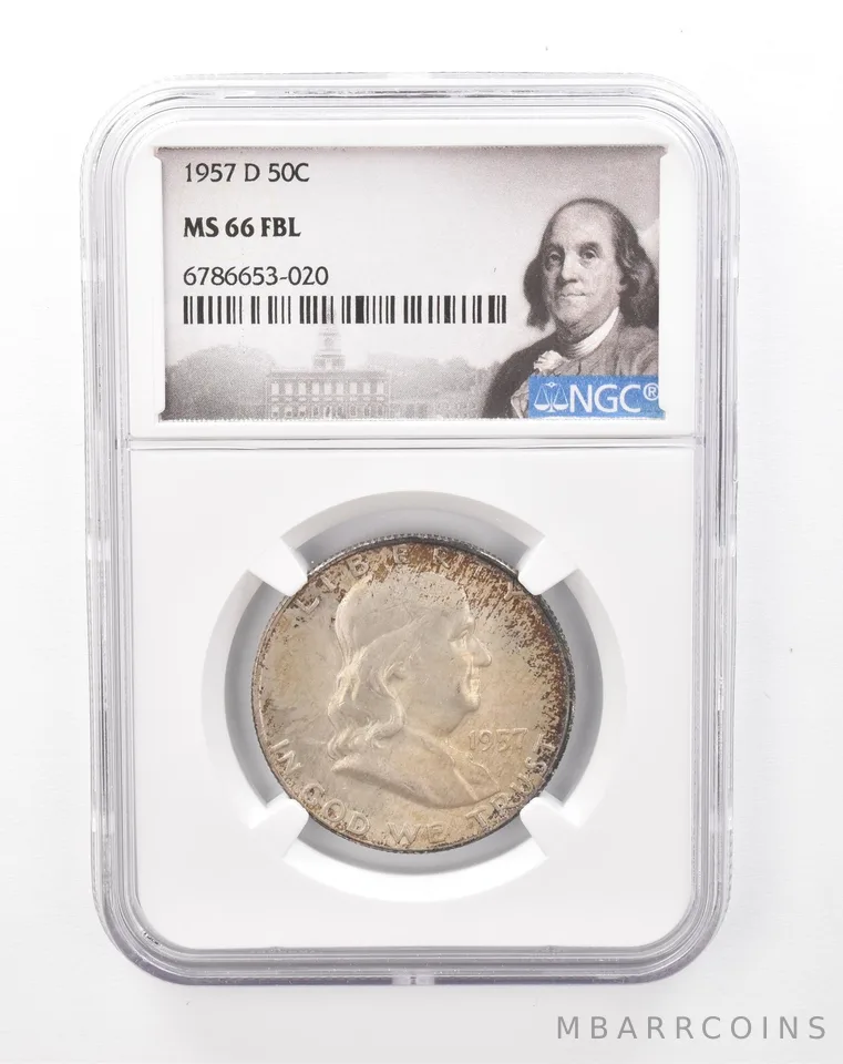 1957-D Franklin Half Dollar MS66 FBL NGC Beautiful Tone *7503