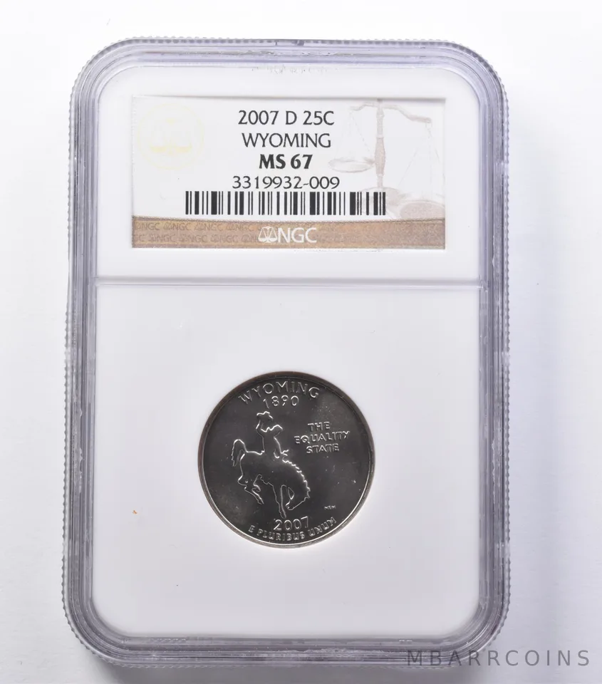 MS67 2007-D Washington State Quarter Wyoming NGC *5355