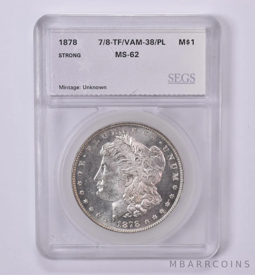 1878 Morgan Silver Dollar 7/8 Tail Feathers VAM-38 *0546