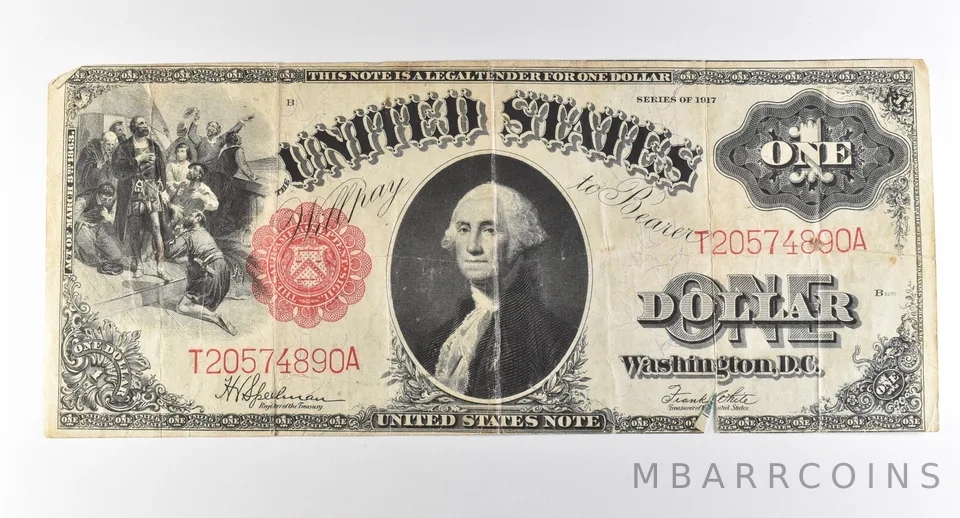 1917 $1 Legal Tender Large Note Red Seal *2889