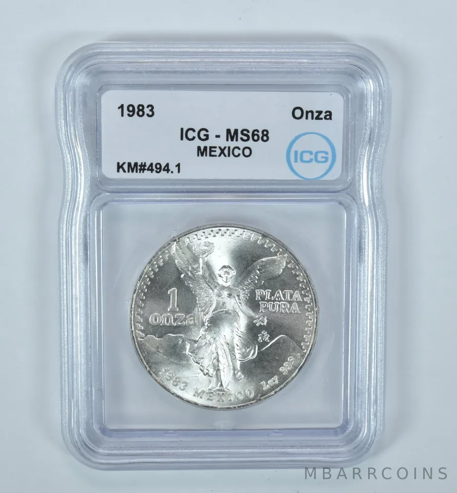 1983 Mo Mexico 1 Onza Silver Libertad MS68 ICG