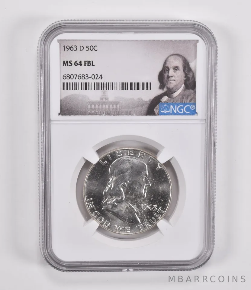 1963-D Franklin Half Dollar MS64 FBL NGC Special Label